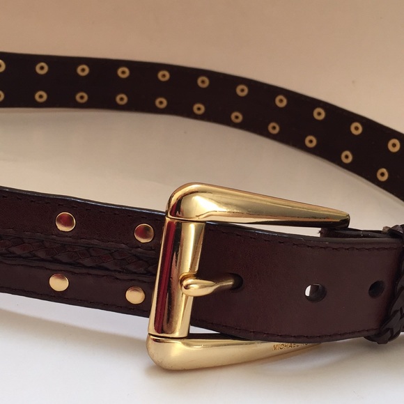 Michael Kors Accessories - “Michael Kors” •Brown Leather Belt• Gold Hardware